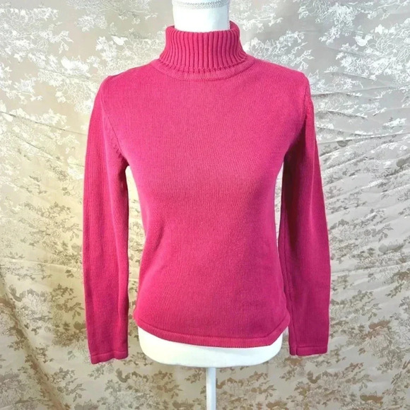 y2k Vintage True Grit Pink Knit Turtleneck Size XS - Picture 1 of 9